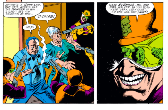 Remember that Walker had his secret identity exposed? The Watchdogs kidnapped and murdered Walker's parents in front of him. Needless to say, he didn't take it well, and killed about a dozen Watchdogs in retaliation. Did I mention this was the Reagan era?