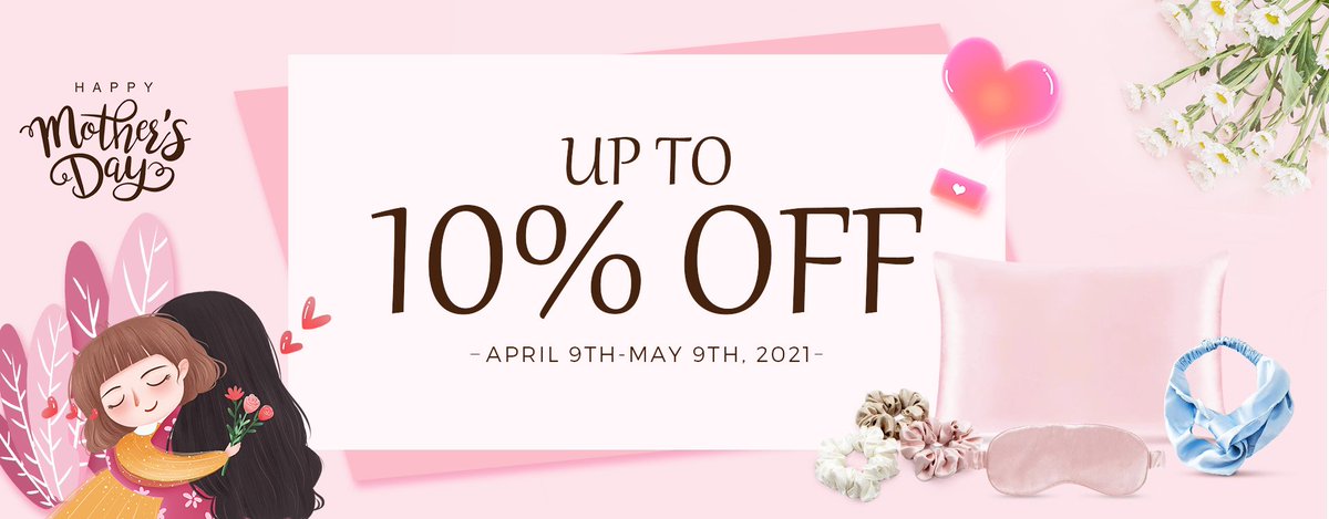 Discount: up to 10% off
Time: From 9th April to 9th May
Best gift for best mom!
Heatless silk products for Selfless love!

. #silkpillowcase #silkmask #silkeyemask #silkscrunchie #silktie #silkhairrollers #silkpajamas