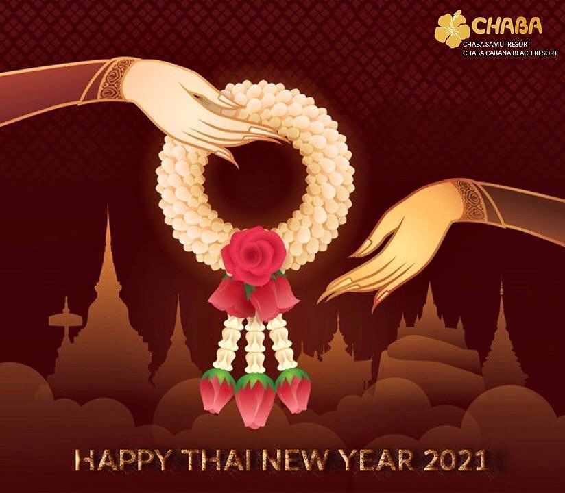 ChabaSamui's tweet photo. Sawasdee Pee Mai Thai or Happy thai new year! 🙏🏻  We are sending our best wishes to everyone around the world from Koh Samui, Thailand, as we, Thais, celebrate Songkran and welcome in the Thai New Year on 13 April.
#StaySafeStayHealthy 
#weareinthistogether 
#ChabaGroup
#KohSamui https://t.co/1H6IatYQ9L