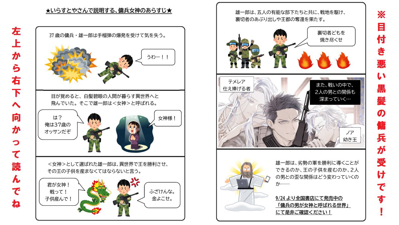 野原 耳子 Gt Rt 自分で言うのもなんですが 傭兵の男が女神と呼ばれる世界 に関しては レビューサイトで Blではない こんなに人を殺しまくる受けを見たのは初めてです と書かれるレベルで かなり異端なbl 小説です笑 試し読み T Co