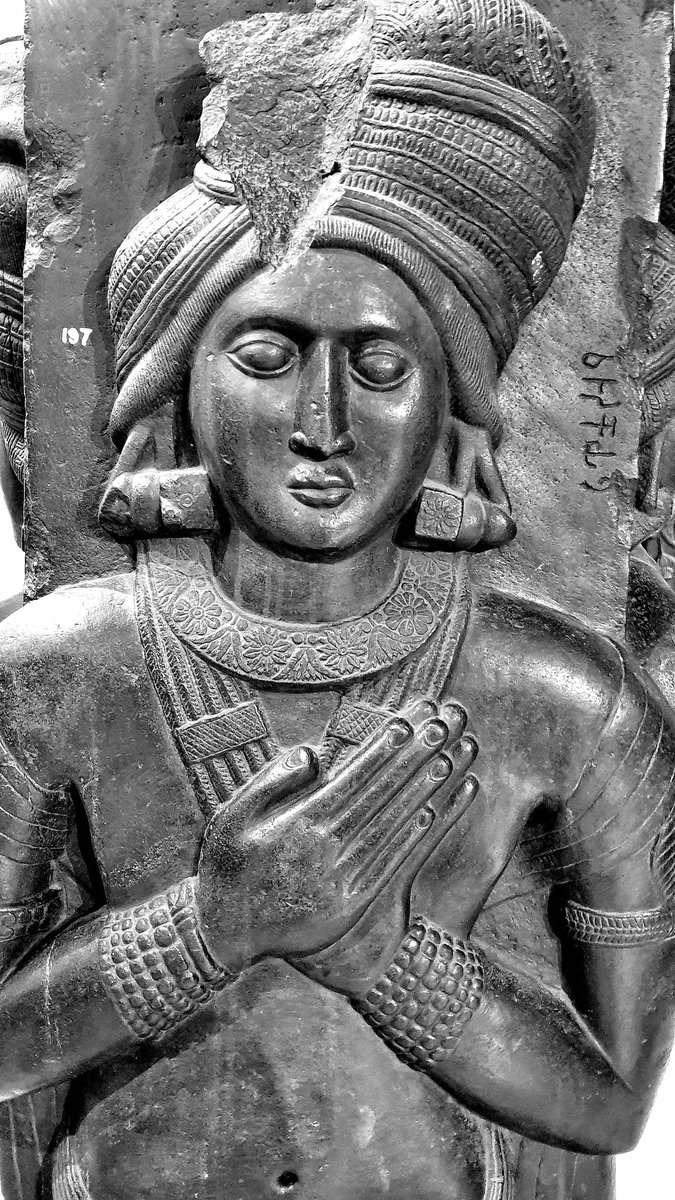 The Bharhut stupa, c120 BCE, is guarded by a series of nearly-life-sized named Yaksha Rajas: “tamed spirit-deities incorporated into the faith as guardians & devotees of the stupas. They stand asmarkers of the Buddhists’ success in taming & converting troublesome spirit-deities"