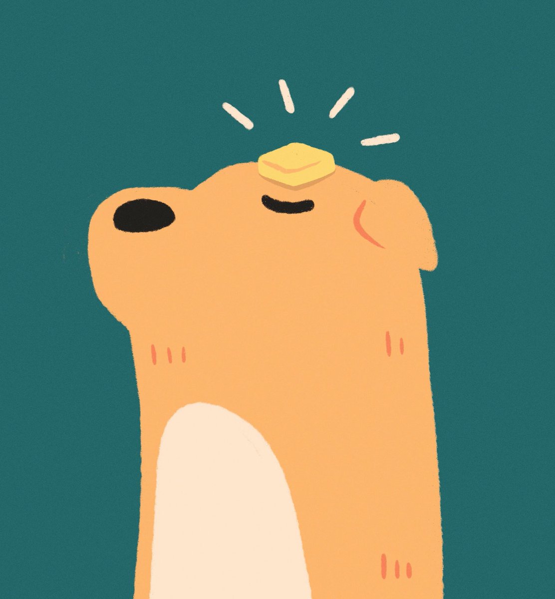 「butter dog (photo by strack_matt) 」EJ Chongのイラスト