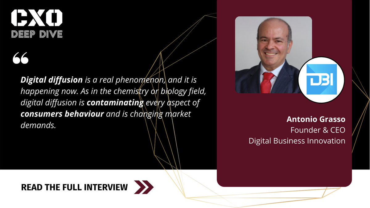 CXOInnovation's tweet photo. Antonio Grasso shares his thoughts in our latest #cxodeepdive interview. Read the full interview here: https://t.co/kRTarw6xvs #cxoinnovation #cxo #csuite #business #cto #chieftransformation #transformation #change #digitaltransformation #artificialintelligence #analytics https://t.co/wg9v73mzuS