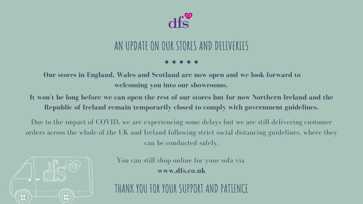 DFS on Twitter "An important update on our stores and deliveries 👇 For