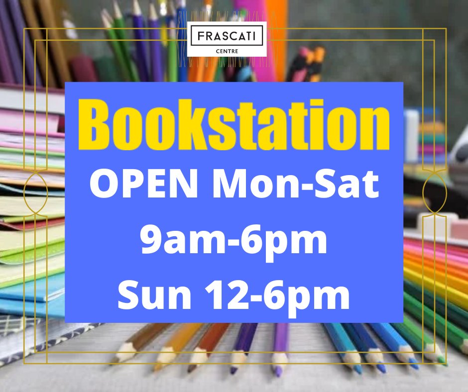 FrascatiCentre's tweet photo. Need to stock up on school stationary? @bookstationeire  are open in Frascati Centre every day for all your school essentials ✏️📚🏫
Open- Mon- Sat 9am- 6pm and Sun 12-6pm

#frascati #backtoschool #stationary https://t.co/vnb74TtjcA
