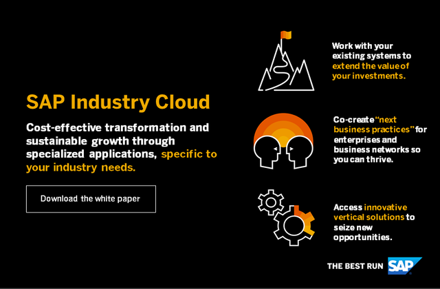 AndrewAEwing's tweet photo. Think bigger, think industry. Discover new opportunities for growth with #IndustryCloud, which provides specialized applications for business needs in your industry. Download the white paper: @SAPIndustries #intelligententerprise https://t.co/4NTMUVvHhi https://t.co/zc4e0eJ4qb