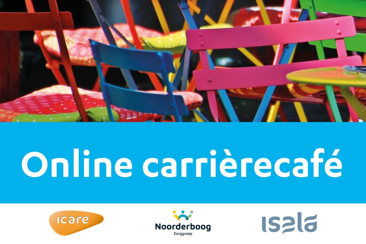 Icare Verpleging en Verzorging, Noorderboog en Isala nodigen je uit voor het Online carrièrecafé. In 6 workshops ontmoet je professionals die vertellen over hun werk. Benieuwd naar de loopbaanmogelijkheden? Geef je dan snel op via deze site. isala.nl/agenda/online-…