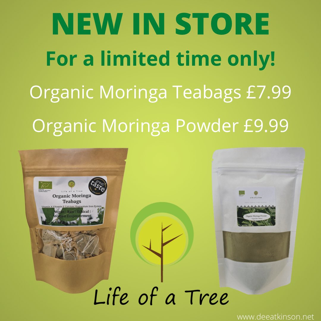 NapiersEdin's tweet image. NEW IN OUR SHOP FOR A LIMITED TIME ONLY!

ORGANIC. VEGAN. RAW. ETHICAL.

Organic #Moringa teabags and organic Moringa powder from @Life0faTree 

#ethical #raw #vegan