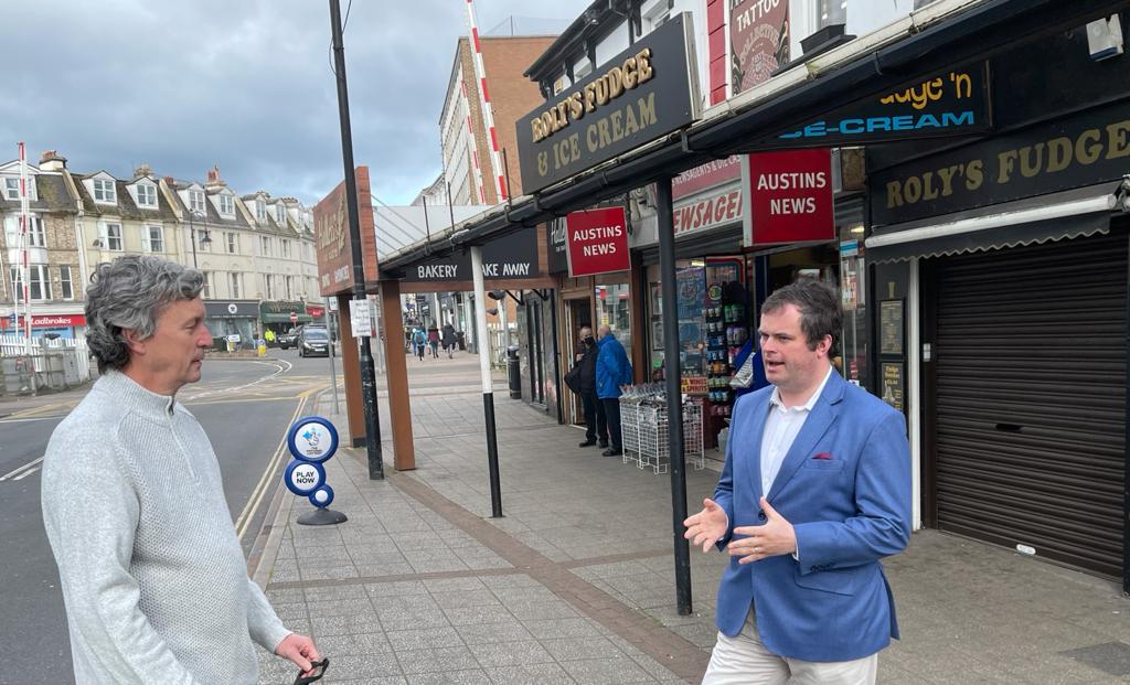 kevin_j_foster's tweet photo. Good to be in Torbay Road #Paignton this morning as businesses reopen and the open top buses restart for summer as we welcome the first tourists back to oir bay. #BoostTorbay #TorbayHour https://t.co/84AfgFZmG9
