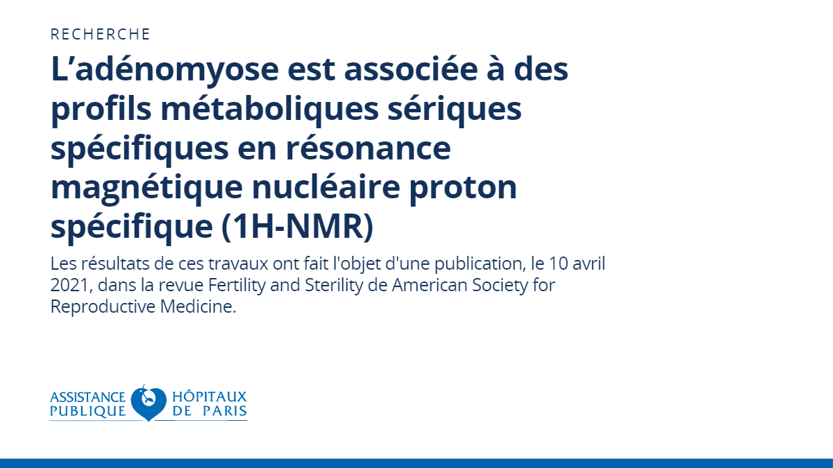 APHP's tweet photo. [#Recherche] L’adénomyose est associée à des profils métaboliques sériques spécifiques en résonance magnétique nucléaire proton spécifique (1H-NMR) https://t.co/BCRc9Vxhfx https://t.co/OU9xLFn88a