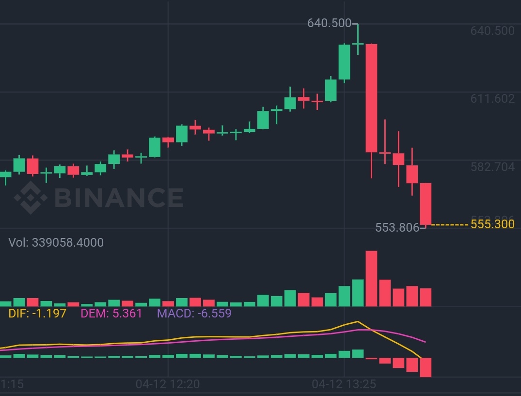 This is why I don't like to long parabolic rallies. You just never know.. $BNB