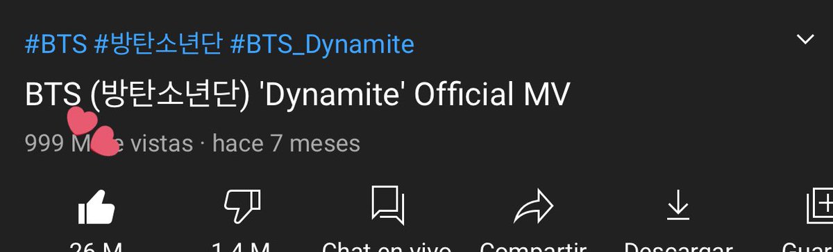 DamcamBE's tweet photo. Apreciemos esto por última vez, esta cerca el billón ahhhhh‼️‼️‼️
#StreamDynamiteto1B https://t.co/56oIloHiK3
