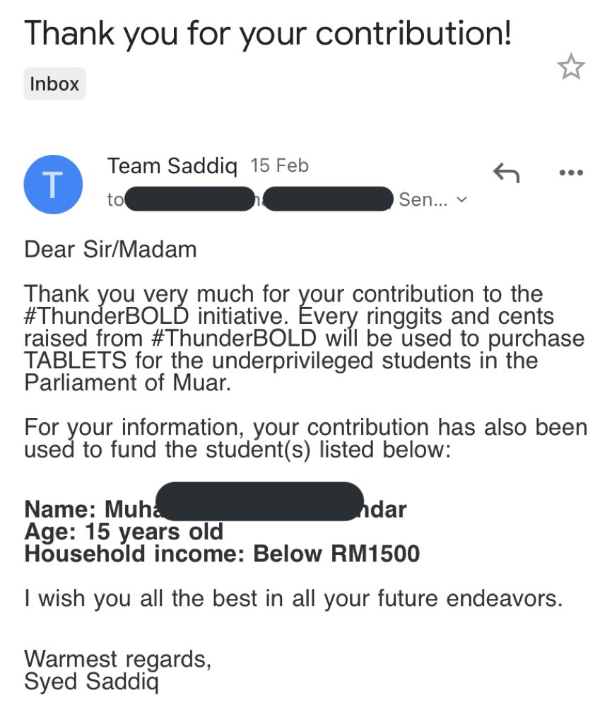 surayaror's tweet image. Saya percaya mereka boleh. Masa join kelas #ThunderBOLD SS, dia hantar email bgtau siapa exactly yang dapat bantuan dari yuran yang dibayar