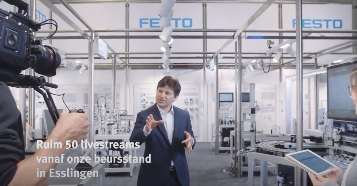 Vanaf de eigen stand van @festo_global start vandaag @hannover_messe digitaal! Neem in 1 minuut vast een kijkje op onze stand in de video🎥 youtube.com/watch?v=cY3cly…