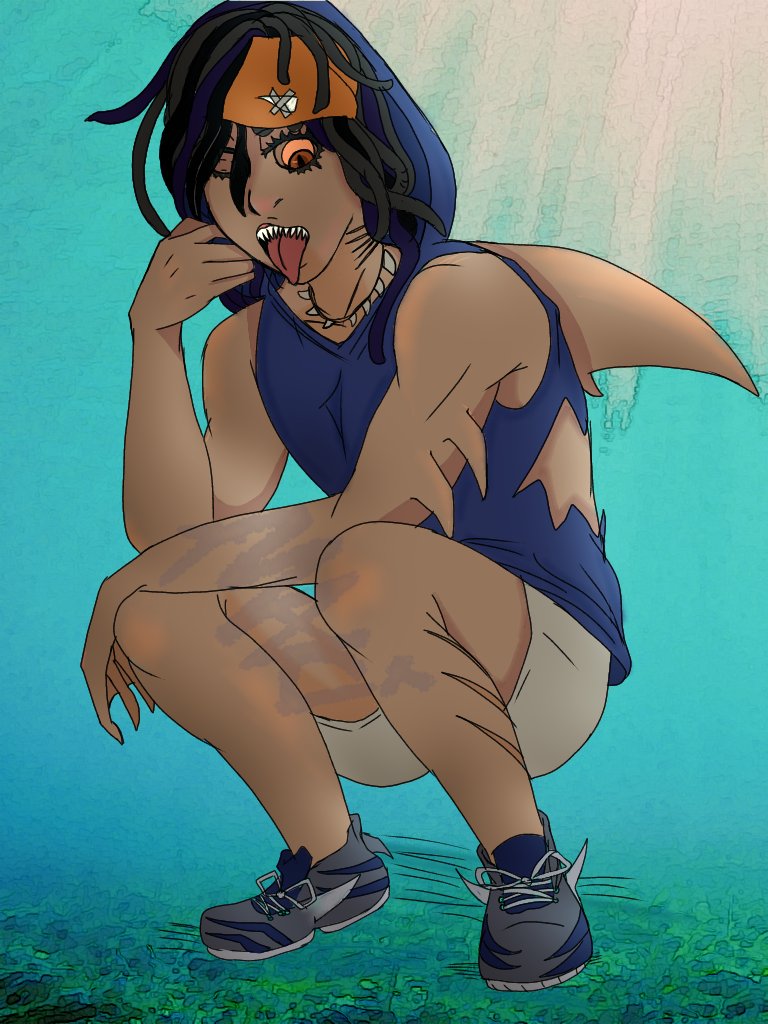 MegaRazorByte's tweet image. Name: Tomo Jatori
Age:18-25

Quirk:Mega Bite

Hero name: RazorBite

Personality: Jatori is a very demanding and straightforward person. They have a short temper and is always ready for a fight. He is blunt and a big talker.

Mutant Thresher Shark

Quirk ability: He has he full