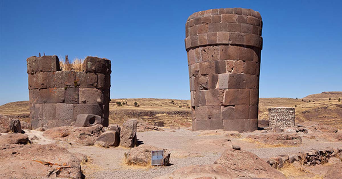 Our next site is Sillustani, a pre-Incan cemetery near the city of Puno in southeastern Peru on the shores of Lake Umayo. The large structures are called chullpas and usually contained family groups, though they were probably used just for the nobility of the Aymara culture......