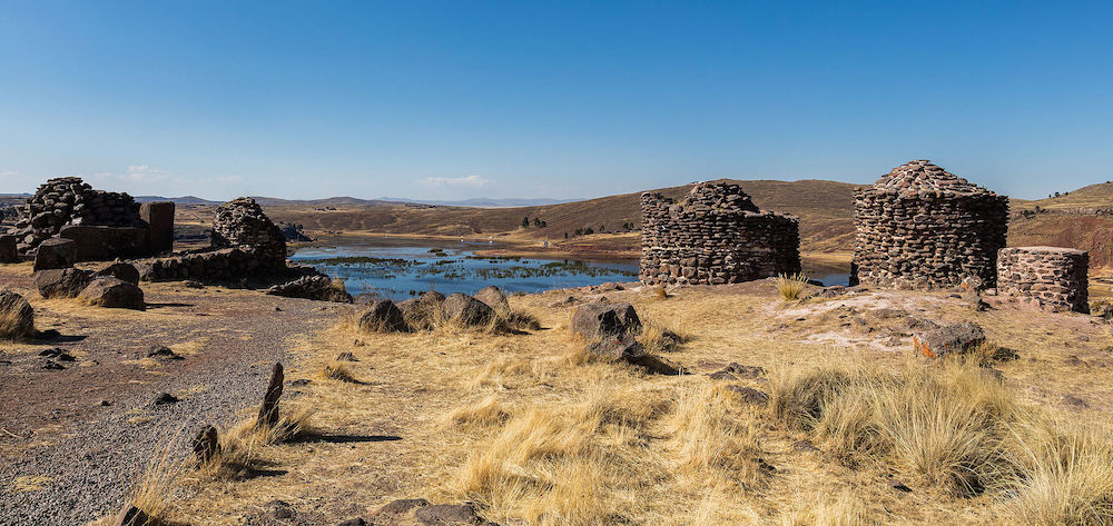 Our next site is Sillustani, a pre-Incan cemetery near the city of Puno in southeastern Peru on the shores of Lake Umayo. The large structures are called chullpas and usually contained family groups, though they were probably used just for the nobility of the Aymara culture......