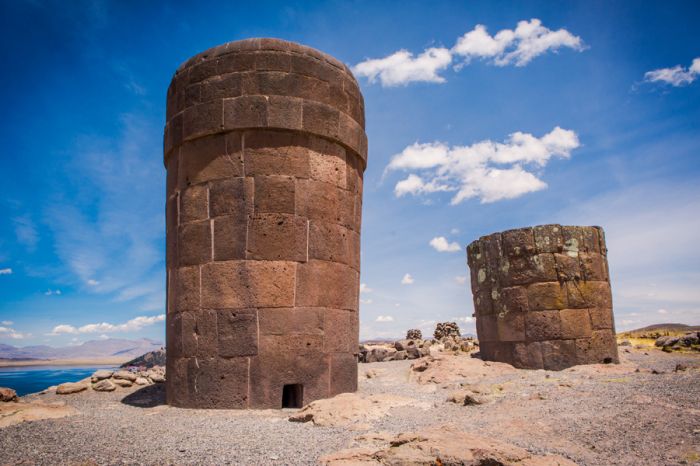 Our next site is Sillustani, a pre-Incan cemetery near the city of Puno in southeastern Peru on the shores of Lake Umayo. The large structures are called chullpas and usually contained family groups, though they were probably used just for the nobility of the Aymara culture......