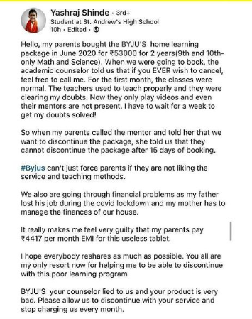 ankitkumar778's tweet photo. Pls retweet......😟😞😠😡🤬
#BYJUSSCAM #BoycottByjus https://t.co/4o42zyFun1