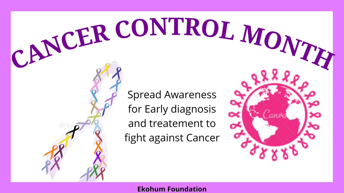 April is Cancer Control Month.
 
Spread Awareness to help reduce the cancer burden by getting screened and choosing prevention than treatment. Be self-aware of the signs and symptoms and make healthy lifestyle choices.
#Cancer #cancercontrolmonth #cancercontrol #cancerawareness