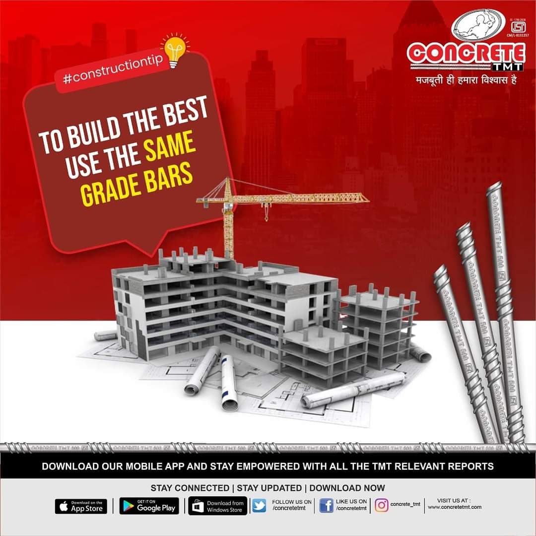 concretetmt's tweet photo. #ConstructionTip
๐๐จ ๐๐ฎ๐ข๐ฅ๐ ๐ญ๐ก๐ ๐๐๐ฌ๐ญ ๐ฎ๐ฌ๐ ๐ญ๐ก๐ ๐ฌ๐๐ฆ๐ ๐ ๐ซ๐๐๐ ๐๐๐ซs
Send Message for more details ๐
#ConcreteTMT #solidstructure #structure #architect #civilengineer #tmt #tmtmanufacturer #raipur #nagpur #chhattisgarh #maharashtra https://t.co/pHb1vt3e1e