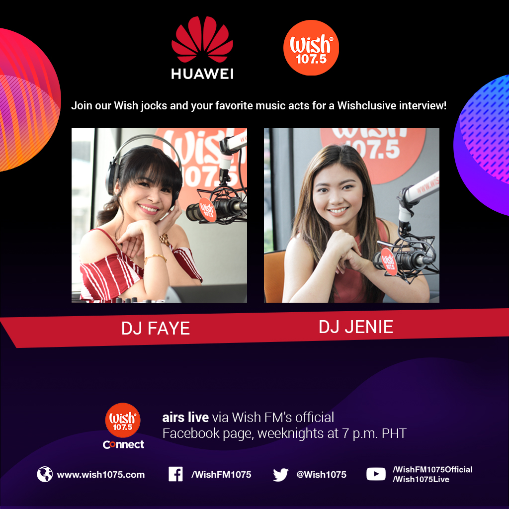 wish1075's tweet photo. Join our Wish jocks &amp; your favorite music acts for a Wishclusive interview!

This episode is brought to us by @HuaweiMobile. Meet the best and premium earbuds, headphones, &amp; HIFI speakers offering #NewIntelligentSound: #HUAWEIAudioFamily. https://t.co/4edykUupvv
