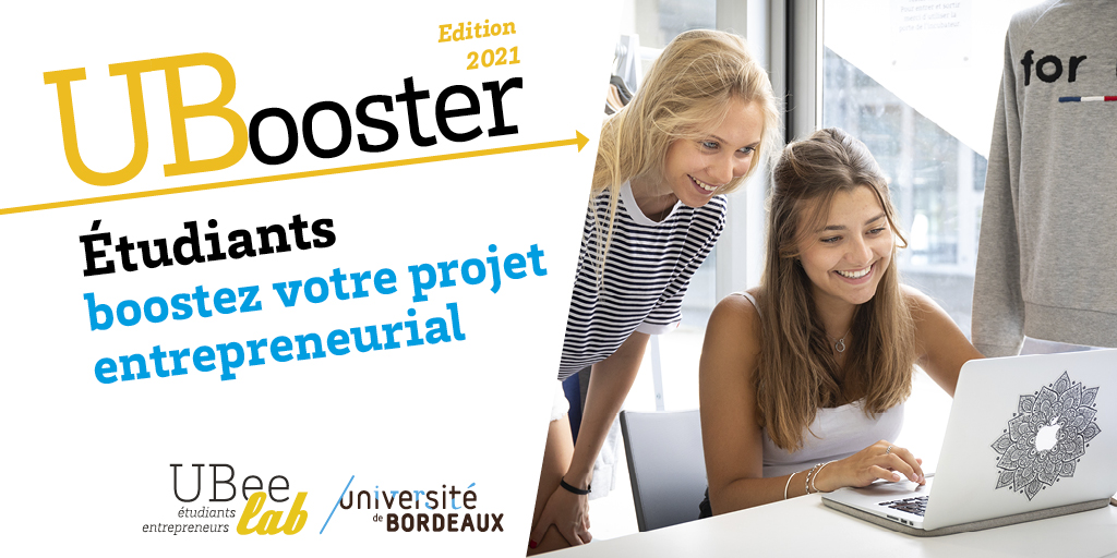 UBee_Lab's tweet photo. 🥁🥁 #etudiants de @univbordeaux, prêts à faire décoller votre projet entrepreneurial 🚀 ? Participez à #UBooster21 et présentez votre projet!
📅 Candidatez jusqu'au 12 mai
👉RDV ici: https://t.co/eBURxIElYM
#entrepreneuriat https://t.co/WQIGtgNFRN