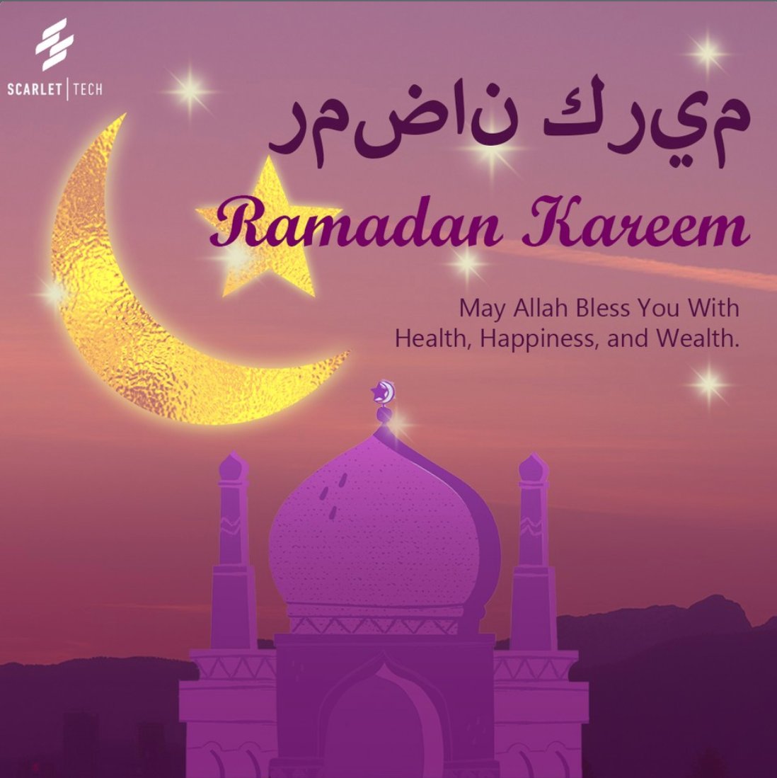 scarlet_tech's tweet photo. Ramadan Kareem☪️  Wishing you a blessed Ramadan that will inspire you with courage and strength that will help you to win every challenge of life!Let the divinity of this holy month brings peace to you and your loved ones. https://t.co/ciaLztewOZ