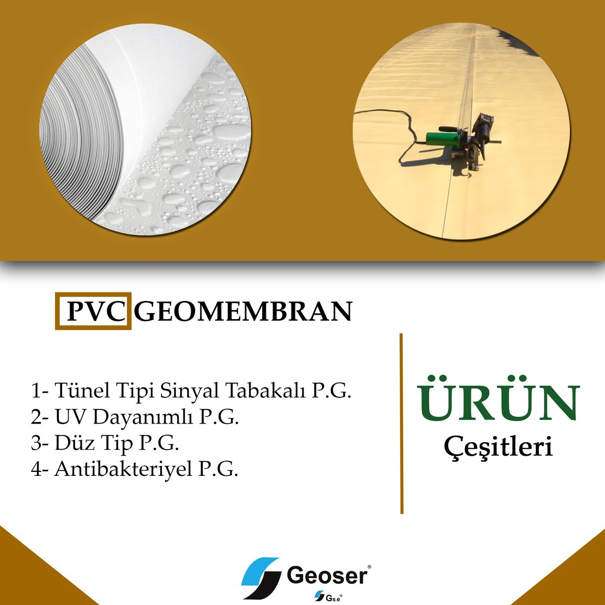 Geoser Geosentetik A.Ş. (@geoser_tr) on Twitter photo PVC Geomembran çeşitlerimiz 💯
Oldukça geniş bir kullanım alanına sahip olan pvc geomembranlar, hem ürün kalitesi hem de uygulama kolaylığı ile sektördeki öncü ürünlerden biridir. Hemen bizimle iletişime geçin👉+90 312 328 11 43 👉info@geoser.com.tr
#pvcgeomembrane #pvc PVC Geomembran çeşitlerimiz 💯
Oldukça geniş bir kullanım alanına sahip olan pvc geomembranlar, hem ürün kalitesi hem de uygulama kolaylığı ile sektördeki öncü ürünlerden biridir. Hemen bizimle iletişime geçin👉+90 312 328 11 43 👉info@geoser.com.tr
#pvcgeomembrane #pvc