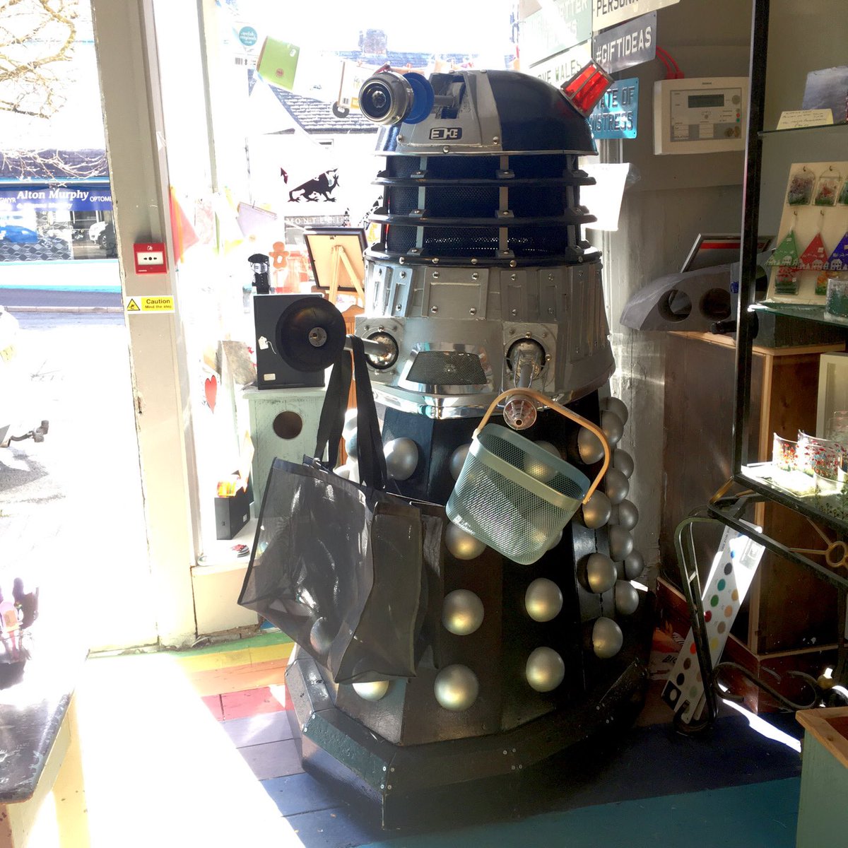 The Dalek is ready for the first day back in the shop, if you haven’t been in to visit our Dalek now’s the time as it’ll be off to its new home planet very soon after standing guard during lockdowns for us!

stateofdistress.co.uk 
#dalek #Skaro #DrWho #DoctorWho #whovian