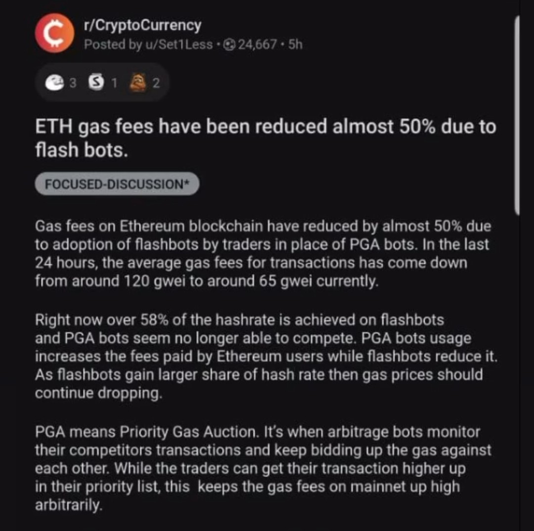 A nice explanation to the low ETH gas fees at the moment. (from u/Set1Less on Reddit)

#ETH #Ethereum #gas #gasfees #ethgas #ETHGasPrice #crypto #cryptocurrency #nft #NFTs #NFTCommunity #lowgasfees