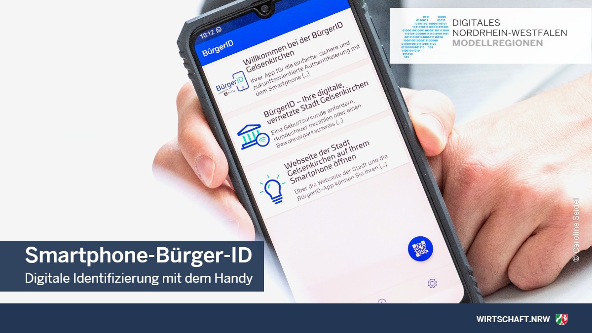 Mit der Smartphone-Bürger-ID📱 aus #Gelsenkirchen können sich BürgerInnen einfach per Smartphone ausweisen und so Behördengänge online erledigen. Die #BürgerID wurde gezielt #nutzerorientiert entwickelt. #VernetzteStadt #DigitaleModellregionen 👉t1p.de/rjuy