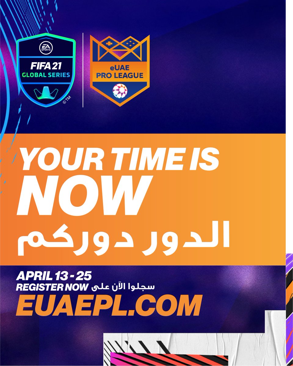 AlJaziraFC_EN's tweet photo. The UAE’s first-ever official qualifying event within the EA SPORTS FIFA 21 Global Series “Road to the FIFAe World Cup”
Your time is now! Register now on https://t.co/MArgQQ4Xsj
#EGaming #FIFA21 #FIFAGS21 #eUAEPL #UAEPL https://t.co/xfYSqjL8DJ