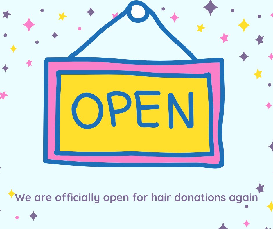 🎉YAY!🎉 We are so pleased to announce that as TODAY, we are officially accepting your hair donations again! Tag your friends and family to let them know the great news that LPT is open!💜