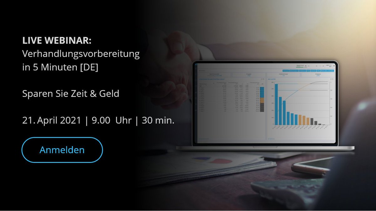 Die Vorbereitungen auf #Verhandlungen mit Lieferanten nehmen viel Zeit in Anspruch.

Wie wäre es, wenn Sie in 5 Minuten ca. 80% Ihrer Zeit einsparen könnten und alle wichtigen Informationen im #Einkauf aufbereiten könnten?

scalue.com/webinar-verhan…

#procurementanalytics