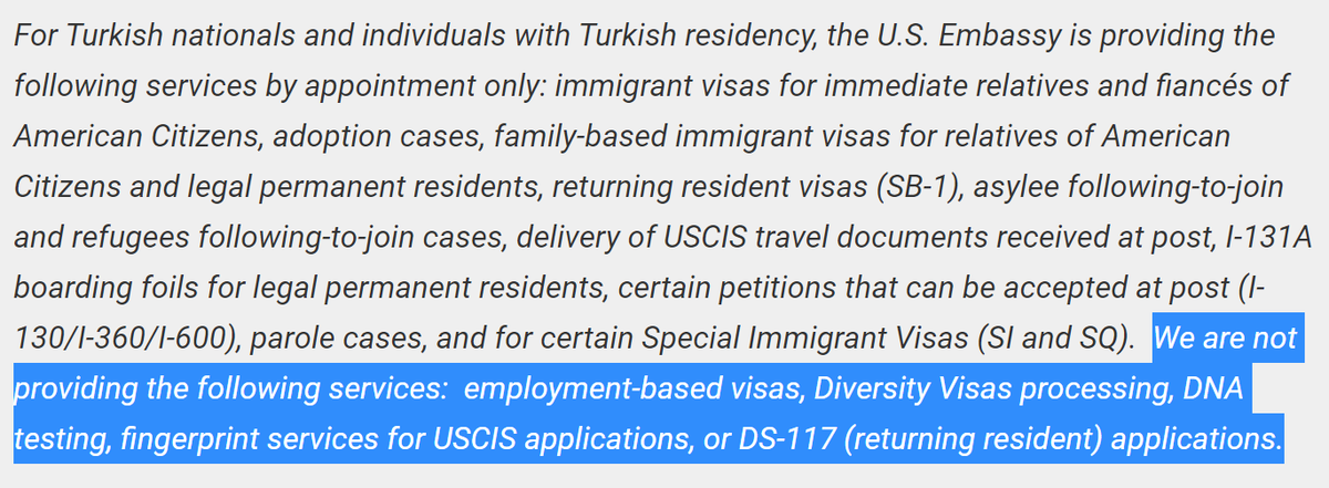 .<a href="/TravelGov/">TravelGov</a> 
According to the statement made by the Ankara Embassy (@USEmbassyTurkey); it has been announced that there will be no DV interviews.

It is unacceptable NOT TO APPLY for DV only.

For the winner in Turkey, do you think to arrange a different consulate?