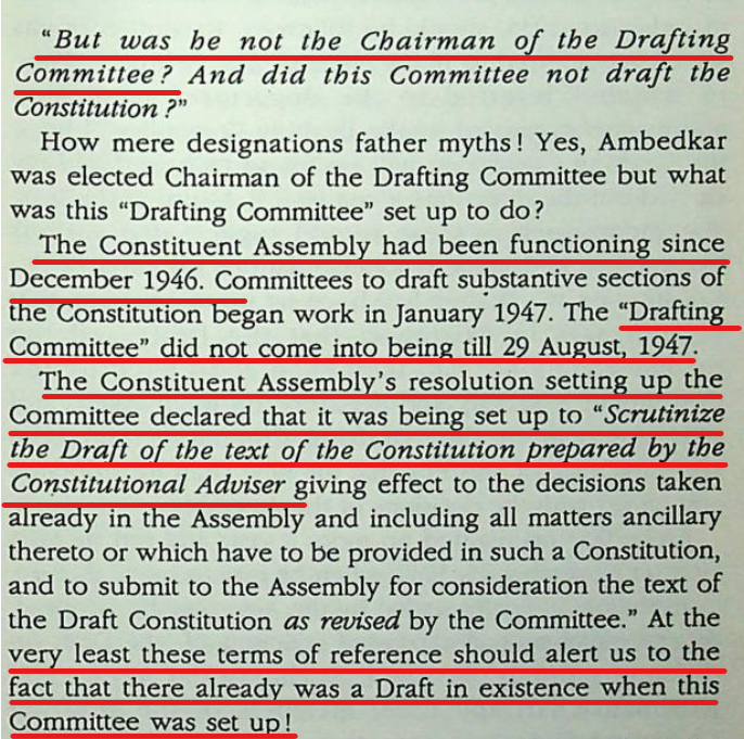 The task of the Drafting Committee, which BRA was the Chairman of, was primarily a "secretarial one" to check if the new draft incorporated and tallied with the decisions of the constituent assembly!