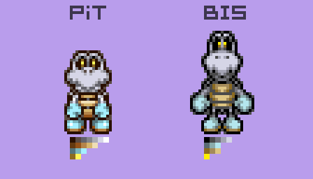 Dry Bones seem to have stretched out there bones in BIS, which I would think they would snap. They proportions match with the regular Koopas, which I'm not sure that's the case with PiT's version. BIS also has way less colors than PiT, which is pretty standard.