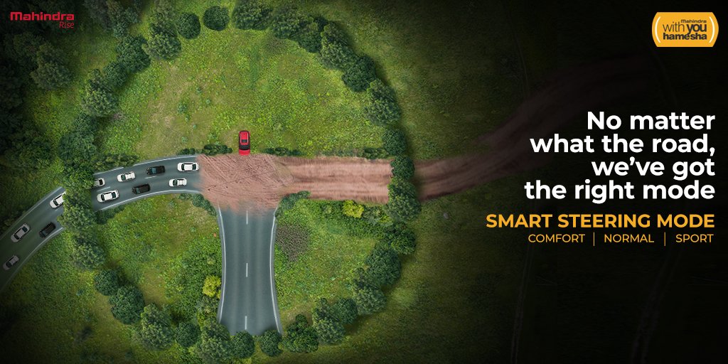 18002096006's tweet photo. The roads may change but what remains the same is your superior control over them. #DrivingModes #SmartSteering
#Techtuesdays
#WithYouHamesha https://t.co/uVsg6RBrIV