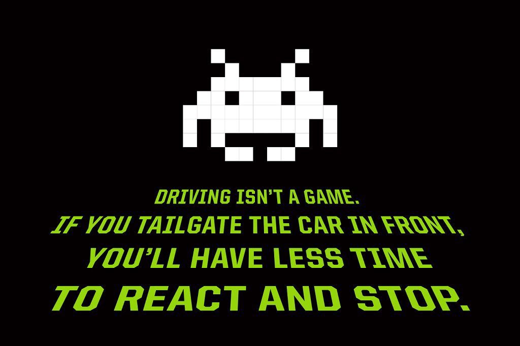 1 in 8 road traffic accidents are caused by people driving too close to the vehicle in front! If you’re too close, you won’t be able to react &amp; stop in time if they brake. Please keep your distance U1... Don’t be a SPACE INVADER 👾