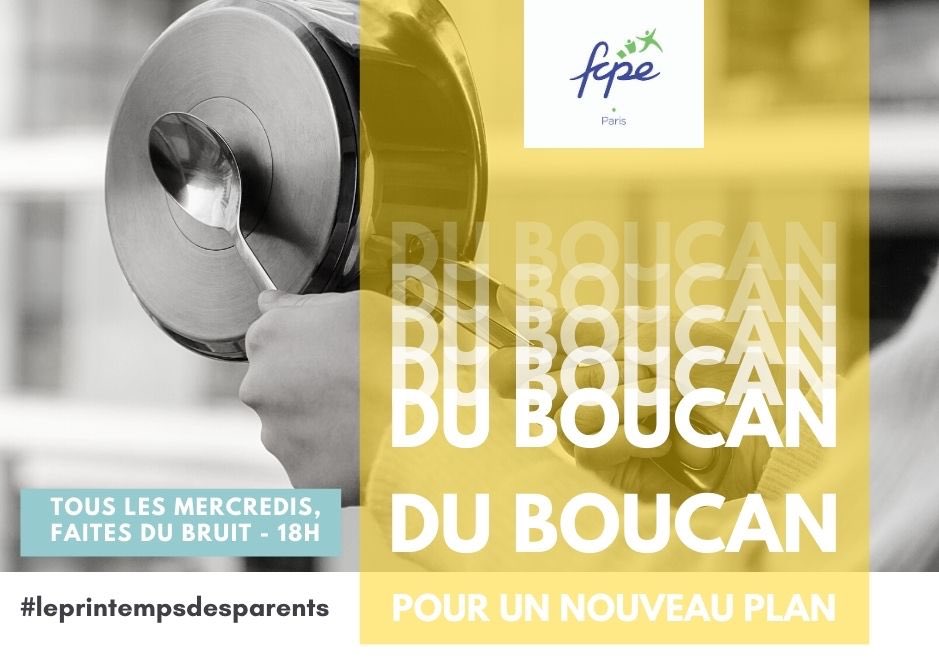 FCPE Paris (@fcpe_paris) on Twitter photo Il est temps d’anticiper et de prévoir la réouverture de l’Ecole et l’enseignement à distance.
Rendez-vous mercredi à 17h15 sur la Place d’Italie avec <a href="/FCPEParisUL13/">💔FCPE UL 13</a> pour #leprintempsdesparents Il est temps d’anticiper et de prévoir la réouverture de l’Ecole et l’enseignement à distance.
Rendez-vous mercredi à 17h15 sur la Place d’Italie avec <a href="/FCPEParisUL13/">💔FCPE UL 13</a> pour #leprintempsdesparents