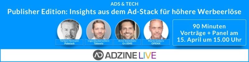 Looking forward to share some game-changing tips &amp; tricks for publishers to increase ad revenue with Pubstack. Join the next German <a href="/adzine/">ADZINE</a> Live Session on Ads &amp; Tech. Not registered yet? Do it here: buff.ly/3mFs9fM
April 15th at 15:00 CET