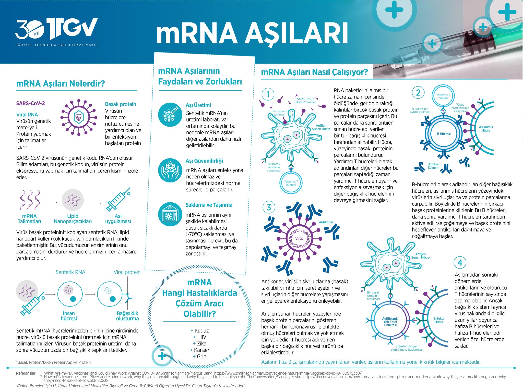 TTGV on Twitter: "Ülkemizde de uygulanmaya başlanan #mRNA aşı teknolojisi  konusunda merak edilenleri aktarmak üzere derlediğimiz infografiği sizlerle  paylaşıyoruz. 🧪⚗… https://t.co/SK3hX1L6Y9"