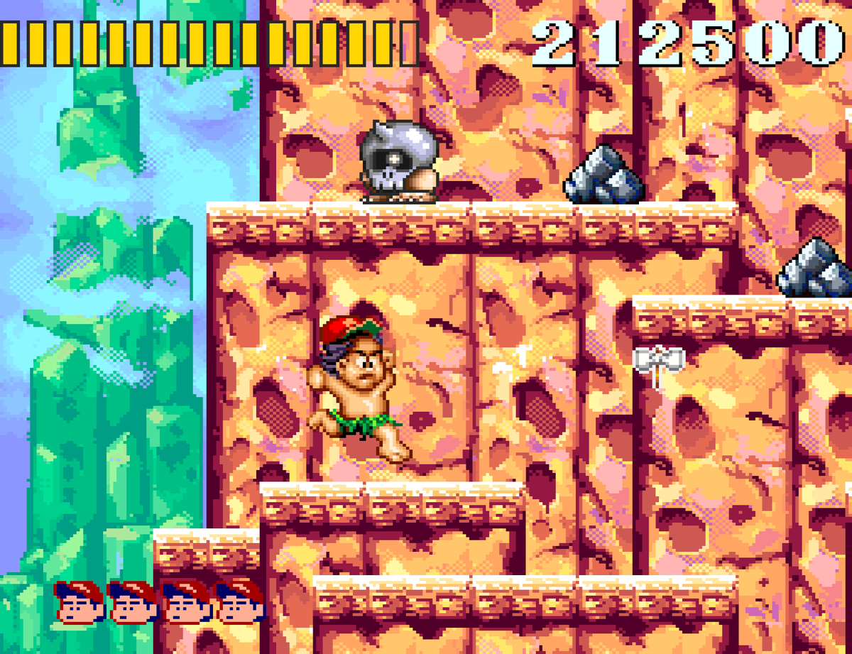 SirArturo3's tweet photo. La cuarta fase, combina una parte donde el avance es horizontal, otro vertical y una parte acuática... No os vais a aburrir! El juego no es muy largo... la aventura se aproxima a su fin! Vamos #MasterHiggins!
#Retrogames #SuperAdventureIsland #PixelArt #SuperNintendo https://t.co/n2n2ujJrEJ