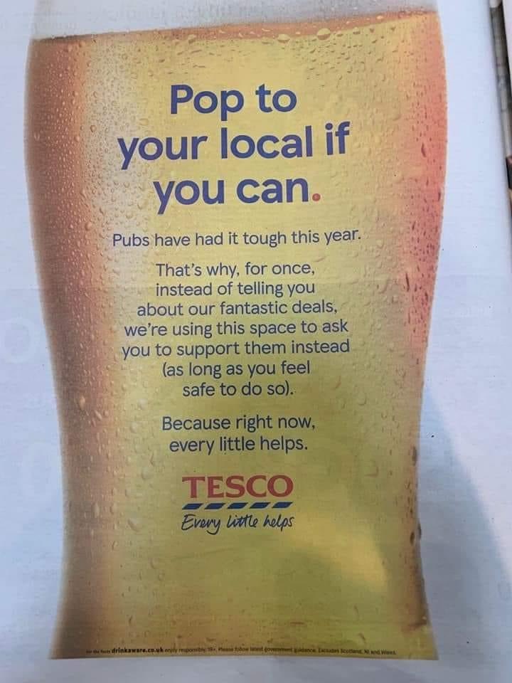 ChezzaDalton's tweet photo. @Tesco #yes #thankyou #supportlocal #getdownthepub #happyopeningday #normailty https://t.co/kMsjxwHjCJ