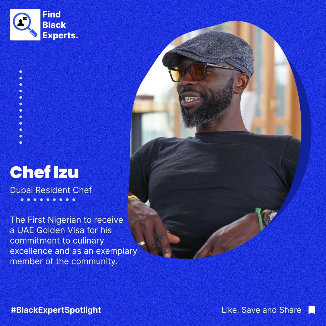 IfeanyiAbraham's tweet photo. The first Nigerian to receive a UAE Golden Visa has emerged joining experts from around the world who have been recognised.
Chef Izu is the man behind a number of restaurant concepts in the UAE, Saudi Arabia & Qatar. @FindBlackXperts
#NigeriansInDubai #UAE #BlackExperts https://t.co/1lCPORJ12p
