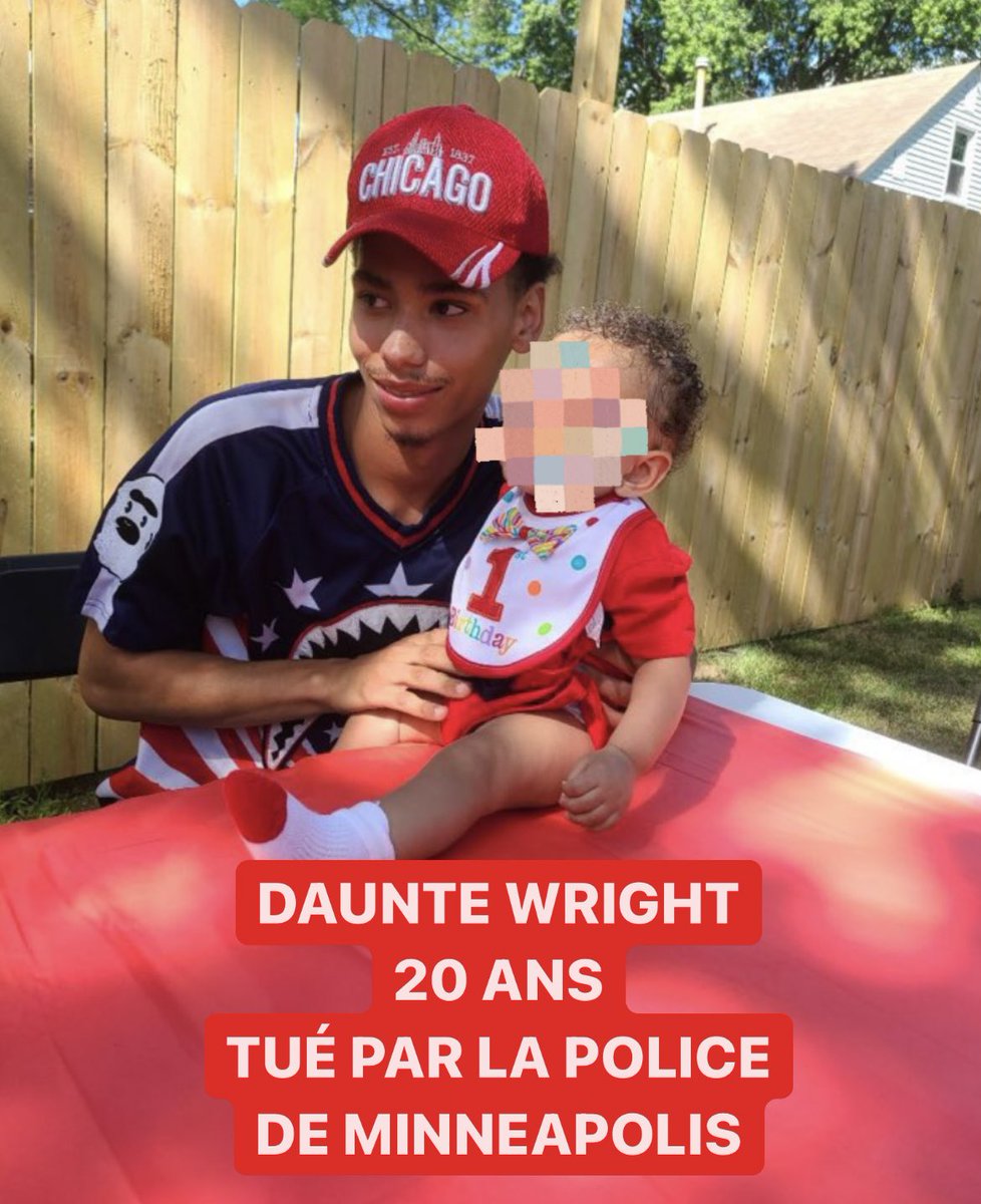 T_Bouhafs's tweet photo. Daunte Wright, 20 ans, arrêté pour une infraction au code de la route a été abattu par un policier de Minneapolis.

Moins d’un an après la mort de Georges Floyd, des manifestations et des  révoltes urbaines ont éclaté dans la ville dimanche soir. https://t.co/6GbZk7bGIF