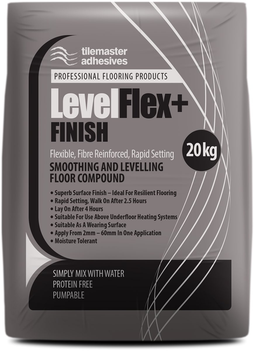 Introducing.....Levelflex + FINISH
Flexible, fibre reinforced, rapid setting smoothing and levelling compound.
▫️Walk on after 2.5 hours, lay on after 4 hours
▫️Superb surface finish - ideal for resilient flooring
▫️Suitable for use above underfloor heating systems