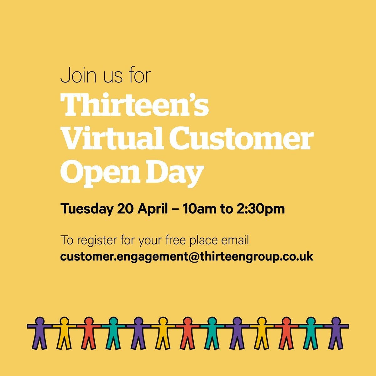 We'd love you to join us at our next Virtual Customer Open Day on Tuesday 20 April, between 10am &amp; 2:30pm via Microsoft Teams. Join us &amp; hear what activities &amp; projects our involved customers have been involved in. For details on how to  sign up visit orlo.uk/qcDfk