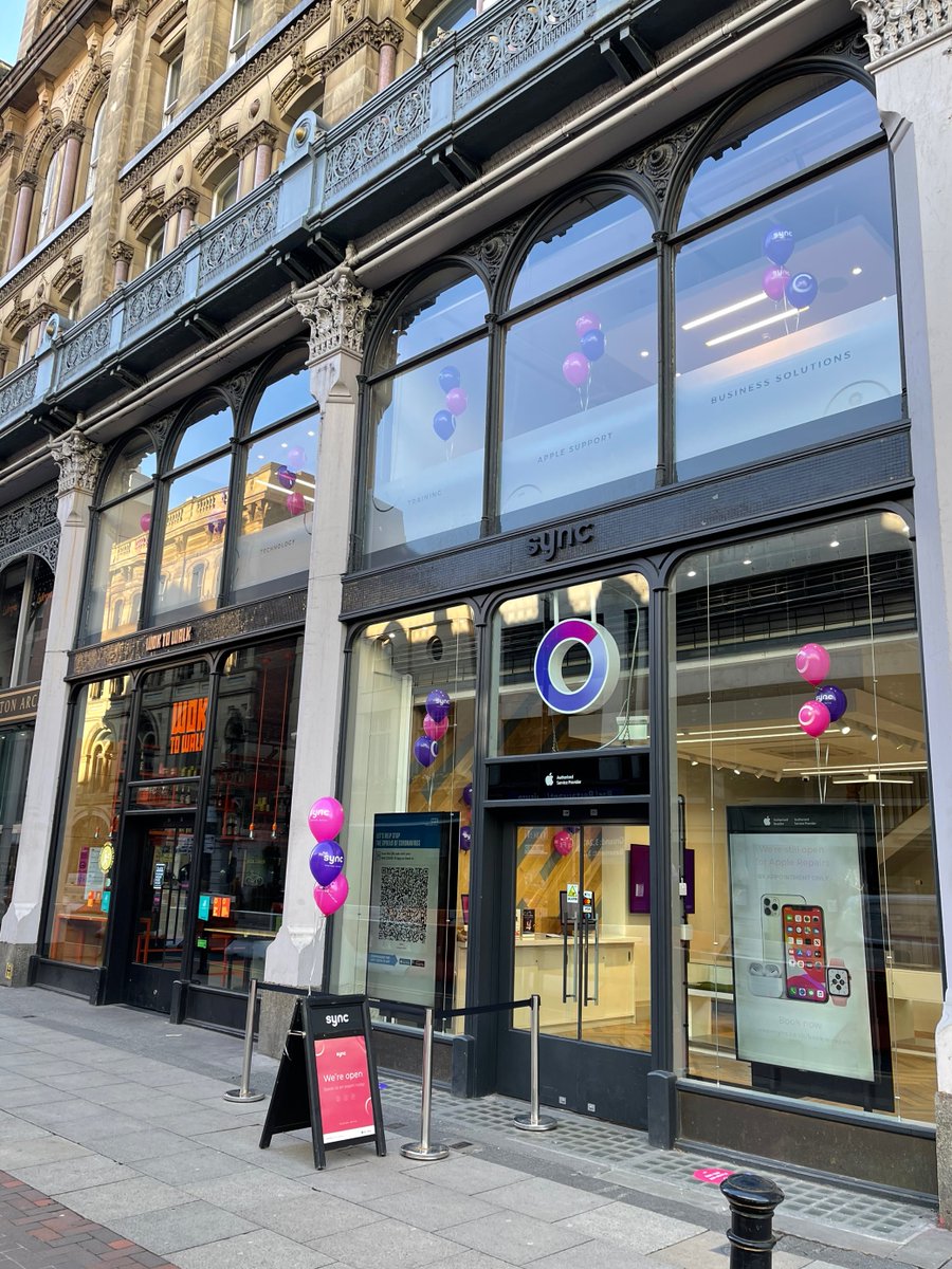 The Sync Store on Deansgate has officially reopened! A huge shoutout to the wonderful  @PDCManchester and @WeAreJam_ for their support over the last few weeks . We are over the moon to be back ⚡️

#Manchester #Tech #Apple
